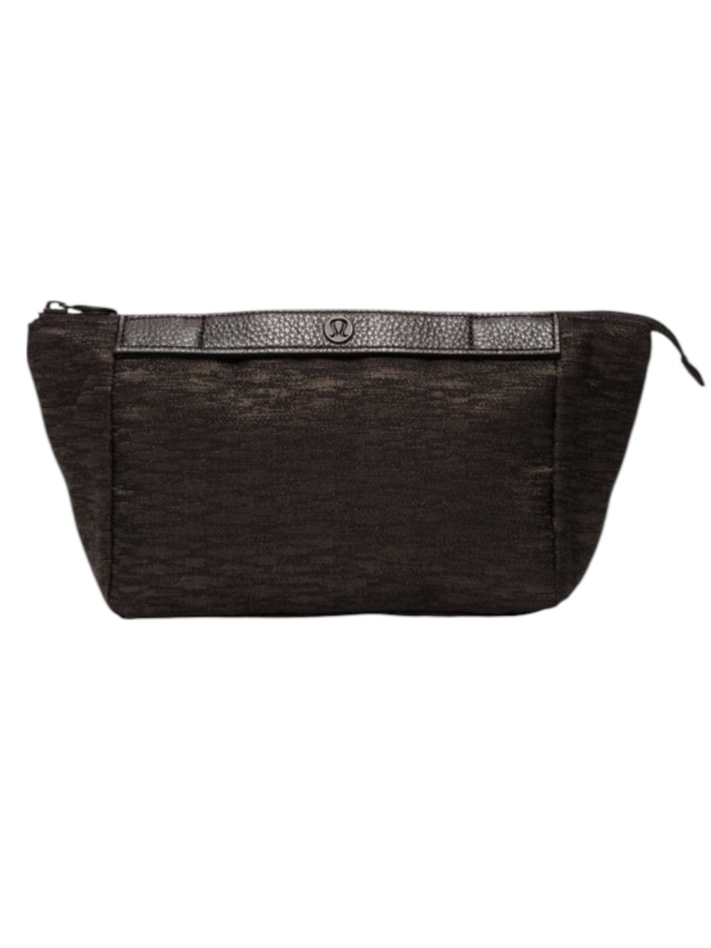 LULULEMON Travel Easy Aqueous Ikat Jacquard Black Highlander Leather Makeup Bag
